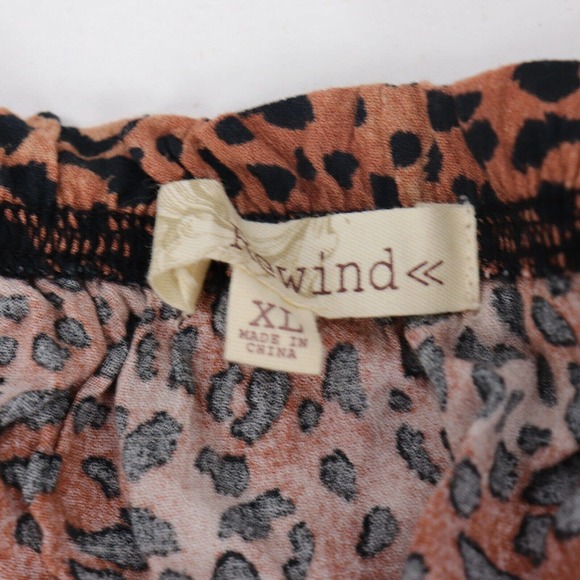 Rewind Shirt Womens XL Long Sleeve Boho Peasant Shirt Top Animal Print NWT - Picture 4 of 11
